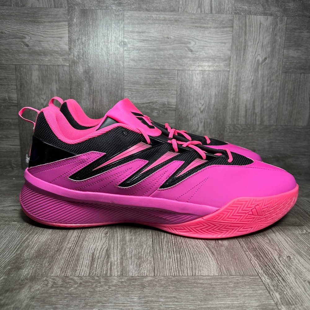 Adidas Dame Certified 3 Mens Size 18 Pink Black Basketball Sneakers NEW JI1545 - Picture 1 of 8